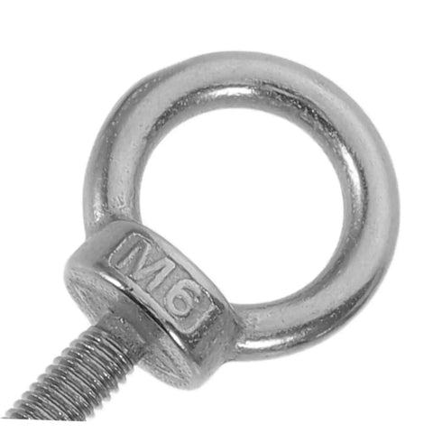 Stainless Steel Eye Bolt M6x20 Closed Ring Anchor For Lifting With Anti Loosening Hardware Beefy Heavy Duty Hook Bolt For Rigging Securing Equipment And Industrial DIY Projects close-up
