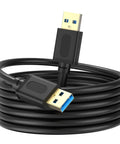 USB 3.0 A To A Cable 3 Feet Gold Plated Connectors For External Hard Drive Enclosures DVD Players And Laptop Coolers Not For Direct Computer To Computer Data Transfer Or Charging, coiled