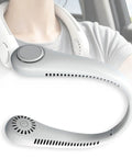 Portable Bladeless Neck Fan Offering Comfy Hands Free Cooling And Three Speed Adjustable Airflow Designed For Scorching Car Rides