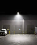 300W Outdoor Solar Street Light With Motion Sensor Dusk To Dawn 6500K illuminating a parking lot at night