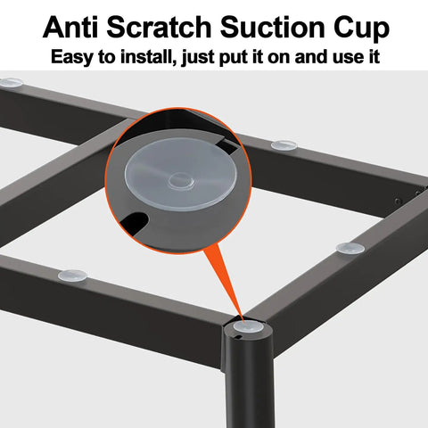 Anti Scratch Suction Cup detail on Rock Solid Heavy Duty Metal Furniture Legs featuring gritty wrought iron tube.
