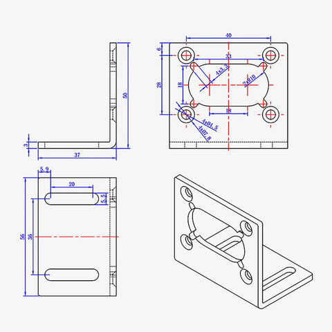 Solid Build 31ZY Dc Worm Gear Motor Mount Bracket With Anti Rust Coating And Ready To Roll Alloy Steel L Shape Geared Motor Plate For 57mm Units With All Hardware Included For A No Sweat Install