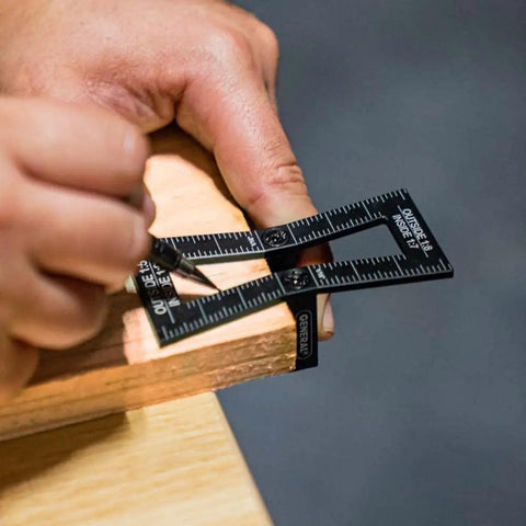 Big League Woodworking Dovetail Marker Jig Template For Crisp Tapered Joints used for marking wood with precision angles.