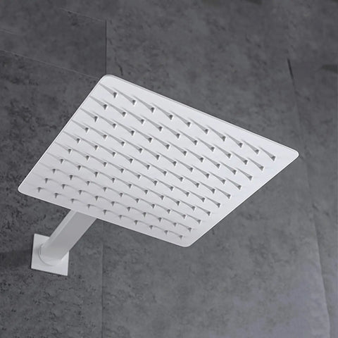 Digital Display Rainfall Shower Faucet Set With Real Time Temperature Reading Oversized Ceiling Rainhead mounted on gray wall.