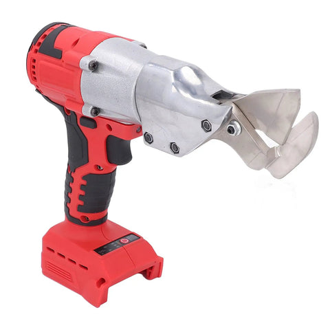 Heavy Duty 18V Cordless Metal Shears With Powerful Brushless Motor view showcasing the metal cutting blade and ergonomic handle.