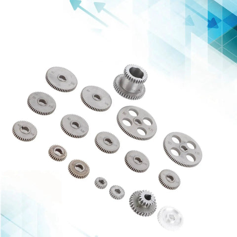 Shop Ready Precision Matched Duplex Gear Set for Mini Metal Lathe Gray Iron Replacement Hardware 18 Tooth Variety Pack, assorted gray iron gears.