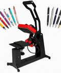 Kick Butt With This 350W Ballpoint Pen Heat Press Machine For Custom Logo Hot Stamping with red and black design.
