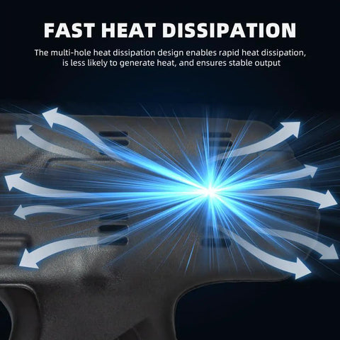 Fast heat dissipation design of the Heavy Duty Cordless Rebar Bender And Cutter With 360 Degree Rotation portable tool.