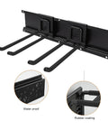 Heavy Duty Wall Mounted Garage Tool Organizer Rack With Adjustable Hooks And Tough Steel Frame built with waterproof and rubber-coated hooks.