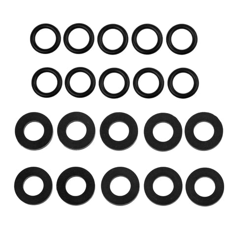 Propane Tank Gasket And O Rings Set For Soft Nose POL Fittings 10 Pieces Each Great For Leak Proof Sealing For Valves Regulators Adapters And Pipe Connectors, black seals set