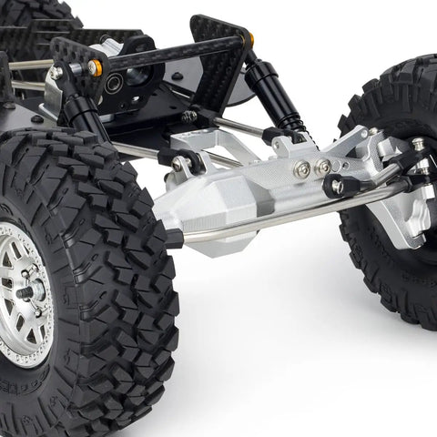 Beefed-Up 1 By 10 RC Portal Axle Set With BTA Servo Mount For Capra 1.9 UTB LCG Cheater Rig 4WS CNC Aluminum One-Piece Housing Silver