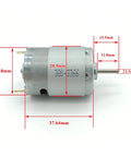 High Torque DC Motor 6V To 12V RS-380 17500 RPM Mini 28mm Electric Motor dimensions with measurements shown