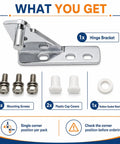 84mm Refrigerator Door Hinge Zinc Chrome With 8mm Pin For French Doors Four Positions Adjustable TL Replacement Beefy Zinc Alloy Chrome Finish