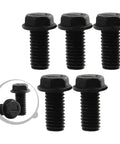 Premium Left Hand Thread Hex Flange M8 X 18mm Saw Blade Screws For Cutting Machines High Strength Carbon Steel Black Finish Durable Fasteners 5-Pack