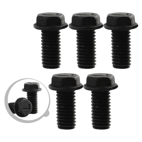 Premium Left Hand Thread Hex Flange M8 X 18mm Saw Blade Screws For Cutting Machines High Strength Carbon Steel Black Finish Durable Fasteners 5-Pack