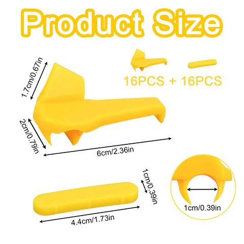 Dimensions of 16 Sets Tire Machine Rim Protectors for Easy Mounting and Demounting Tires Wheel Side Guard Inserts