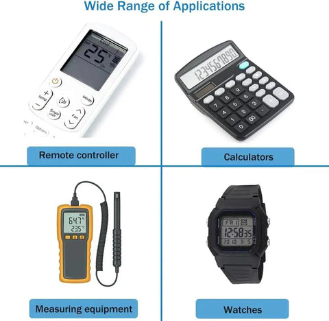 Image showing wide range of applications for Two Pack Adhesive Polarizing Film Sheets 7.8x11.8 Inches, including remote controllers, calculators, measuring equipment, and watches.