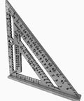 Kill Precision Work With This 7 Inch Speed Square Layout Tool, metal tool with angle marks and stud slots for framing.