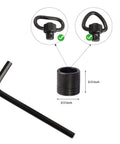 Quick Detach Swivel Stud Base Adapter Kit Built From Black Phosphated Steel With Electrophoresis Finish Includes Allen Key and Measurements
