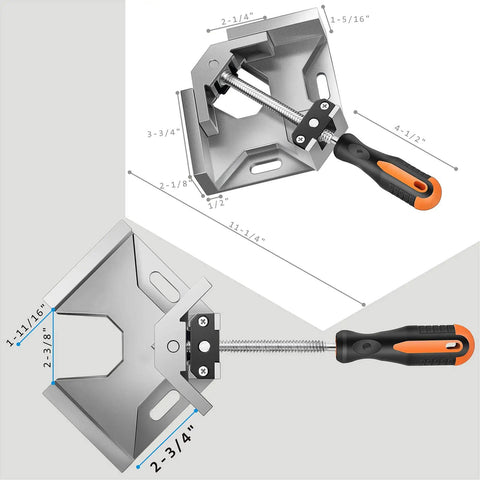 Beefy Right Angle Woodworking Clamp For Jigs And Cabinet Frames 90 Degree Corner Clamp Four Inch Quick Grip Bar Clamp Aluminum Alloy Heavy Duty Wood Clamps Rust Proof And Durable