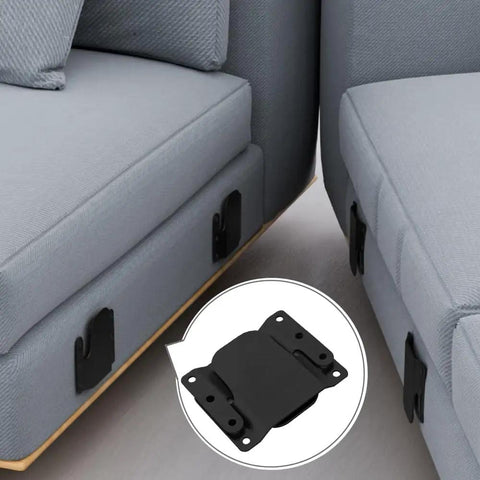 Heavy Duty Sectional Sofa Connectors With Solid Metal Interlocking Clips And Thick Screws To Lock Down Wobbly Couches Fast Kick Loose Sections To The Curb Solid As A Rock Furniture Quick Fix Today