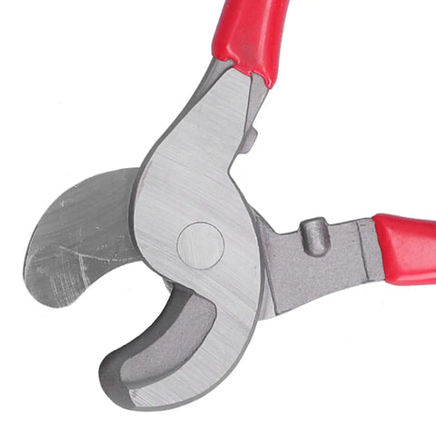 Heavy Duty Cable Cutter For Copper And Aluminum Wires Under 70mm2 with high carbon steel blades, ergonomic grip close-up view.
