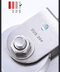 Close-up of Two Pack V Groove Caster Wheels Heavy Duty Track Pulleys For Sliding Doors 304 Stainless Steel Build.
