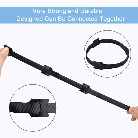 60 Pack Reusable Cable Ties 6 Inch Adjustable Cord Straps Wire Organizer Hook Loop Cable Management displayed with connection feature