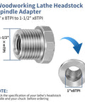 Woodworking Lathe Spindle Adapter Converts 1 x 8 TPI To 1.5 x 8 TPI Built Tough Steel Headstock Adapter Extends Lathe Life By Letting 1 Inch Spindles Accept 1.5 Inch TPI Chucks Faceplates And Woodturning Tools