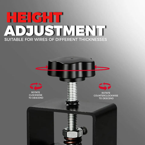 Height adjustment knob on Job Site Ready 2 In 1 Manual Wire Stripper Machine for copper wire thickness settings.