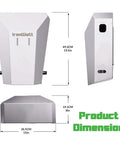 Straight Up Rugged Outdoor EV Charger Enclosure For Tesla NACS And J1772 Plugs with dimensions 19.5in x 15in x 8in.