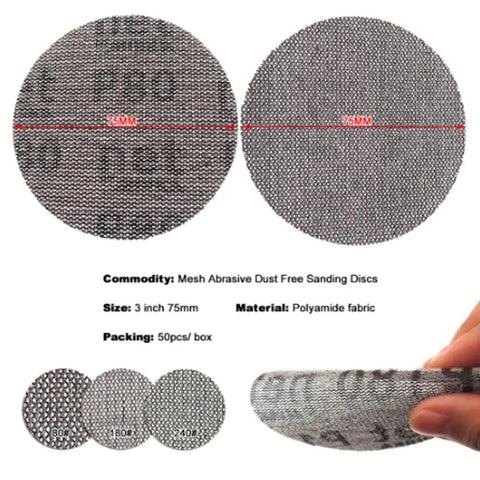 3 Inch Mesh Sandpaper Discs Hook Loop Dust-Free Sanding Discs for Wood Metal Drywall 80 Grit 20 Pcs Ultra Clean Workspace Anti Clogging Long Life