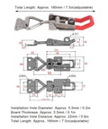 Heavy Duty Toggle Clamp Stainless Steel Quick Latch with 250Kg Clamping Capacity and adjustable lever handle with dimensions