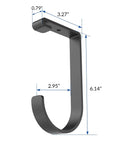 4 Pack Add On Storage Flat Hooks For Garage Ceiling Rack And Wall Shelving System, steel hook dimensions labeled in inches.