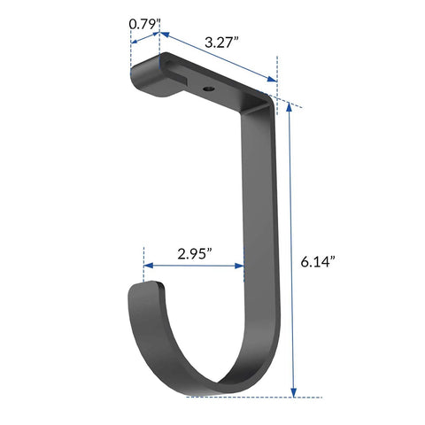 4 Pack Add On Storage Flat Hooks For Garage Ceiling Rack And Wall Shelving System, steel hook dimensions labeled in inches.