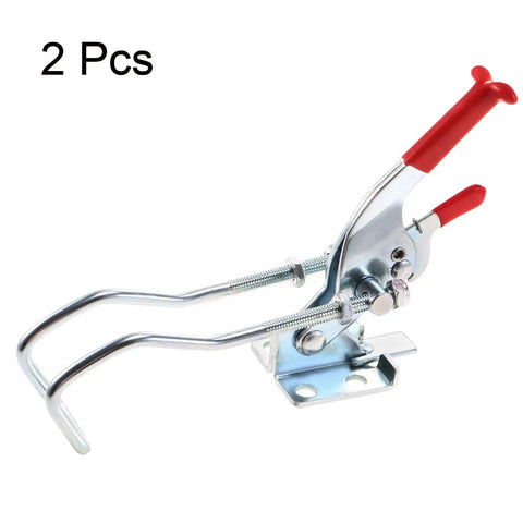 2 pack 771lbs Adjustable Draw Latch Toggle Clamp Kit With Galvanized Iron Hook Bolt Self Lock Heavy Duty Safety Latch