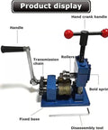 High Quality Manual Ring Bender Machine For Jewelry Making, portable hand crank tool with sturdy steel base and rollers.