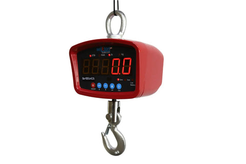 Medium Duty Digital Crane Scale 1000 Lb Capacity.2 Lb Precision Compact Hanging Weighing Device with large display and hook.