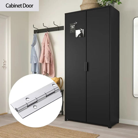 Built Like A Tank Stainless Steel Piano Hinge 48 Inches By 2 Inches Wide Continuous Gate Hardware on cabinet door.