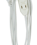 SlimLine 3 Ft Indoor Extension Cord With Right Angled Plug, 16/3 3 Polarized Outlets, PVC Jacket, Space Saving White Cord
