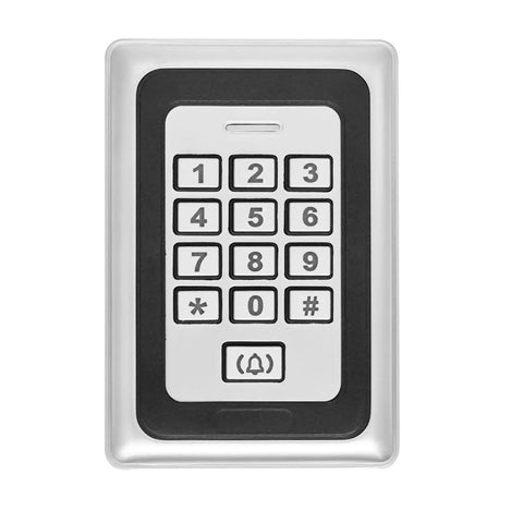 Front view of RFID keypad from Heavy Duty 600Lb Magnetic Door Lock Kit With RFID Keypad Remotes Exit Button ID Card Reader And 110 240VAC To 12VDC Power Supply For Easy Secure Access Control Boss Level Security And Remote Unlock Capability Programmable Access Levels