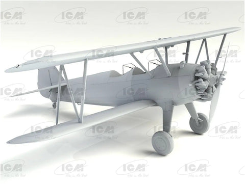 1:32 Stearman PT-17 Red Plastic Model Kit With American Cadets, Ultra Detailed Scale Aircraft For Builders, Not A Toy