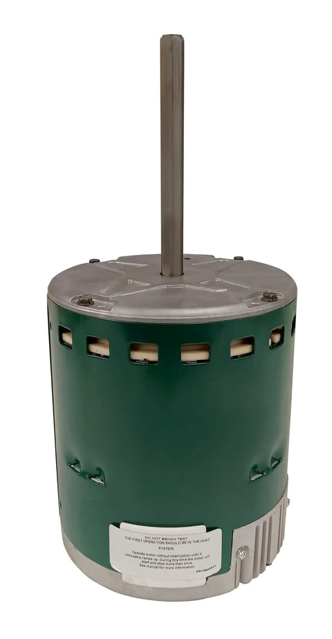 Evergreen Ecm Blower Motor 3/4 Hp 208 Volt Direct Drive replacement for furnaces and air handlers shown from side, with sleek design.