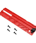 Zero Clearance Table Saw Insert Plate For SKIL TS6307-00 Replacement STZ6307 with screws, top view showcasing red aluminum construction.