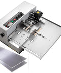 Automatic Ink Wheel Marking Machine For Dry Batch Coding And Product Label Dating, stainless steel construction, industrial use.