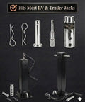 Trailer Jack Drill Adapter Kit 1 Inch Drive Shaft 2 In 1 with components for RV Campers and Dump Trailers