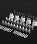 Top Grade 50 Pcs Ag60 Plasma Cutter Consumables Kit with heavy duty electrode nozzles and tips, featuring ceramic and copper materials.