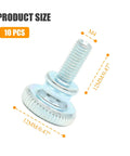 M4 Knurled Thumb Screw Zinc Plated 12mm Flat Head Knob from 10 Pack Bolt Kit, carbon steel design with measurements.