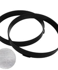 Two Pack Round Concrete Walk Maker Molds Ultra Durable Plastic Stepping Stone Molds For Quick Outdoor Walkways Easy Demold Reusable No Brainer Setup 14.8 By 14.6 By 4.5 Inches Perfect Diy Paving, two black plastic molds with circular design.