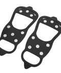 Eight-Tooth Ice Crampons With Flexible Silicone Cover For Shoes, durable stainless steel spikes for snow walking.